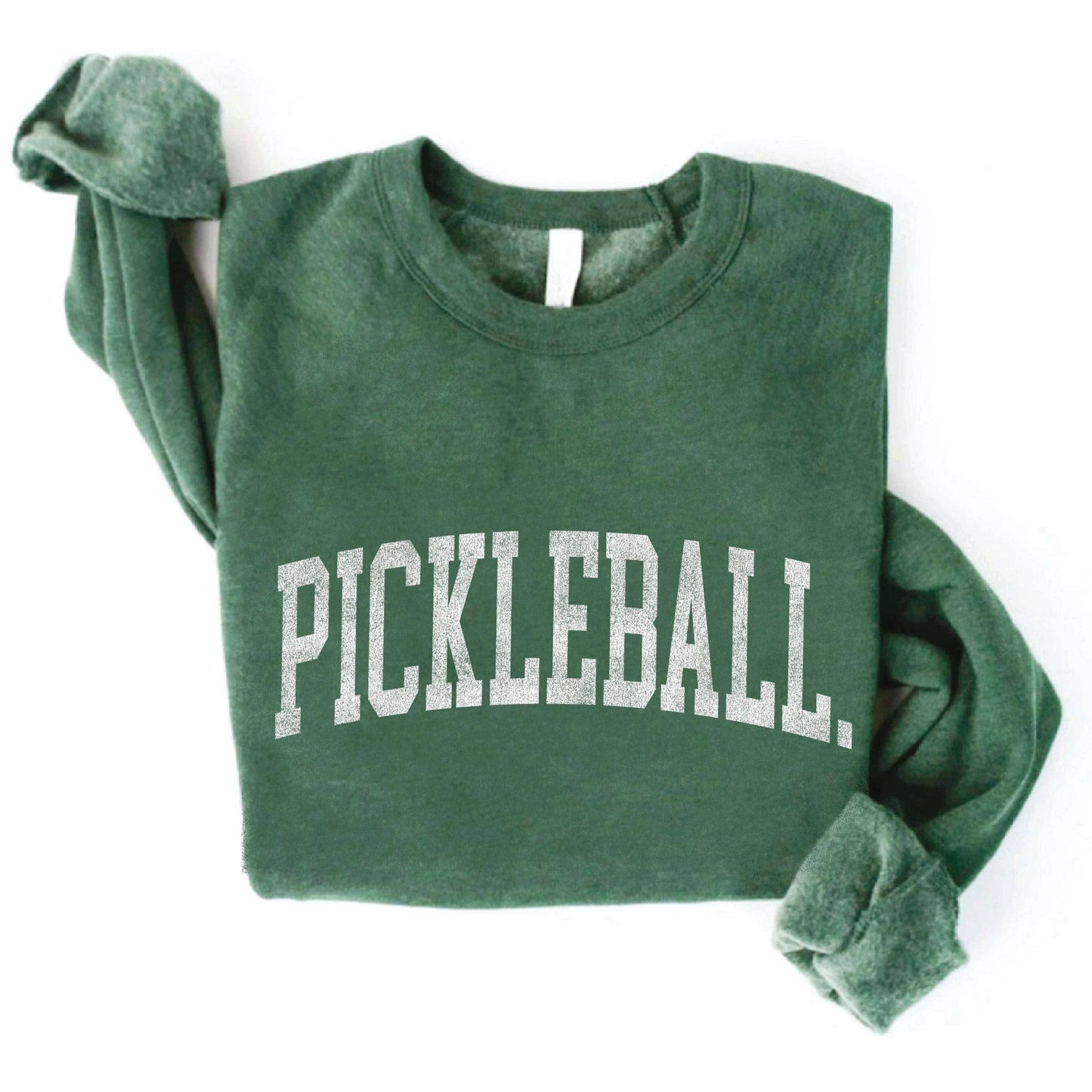 Womens Pickleball Graphic Sweatshirt in Heather Green