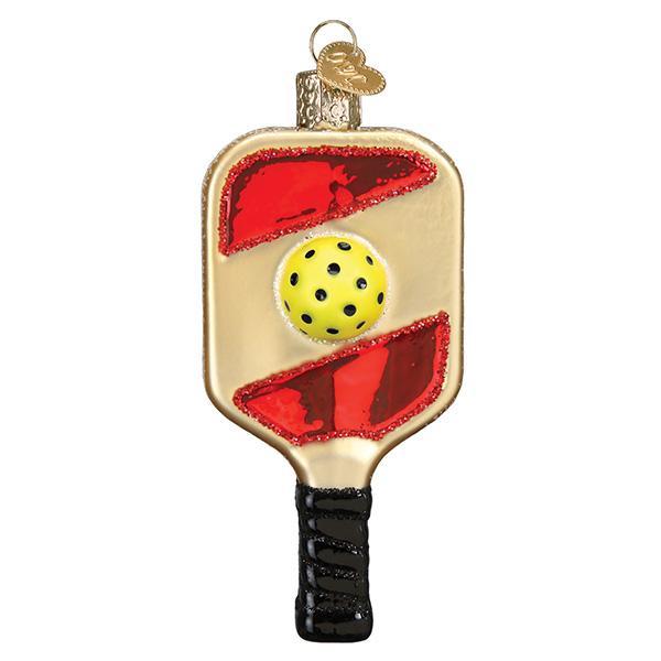 glass blown pickleball christmas ornament