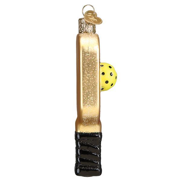 glass blown pickleball christmas ornament