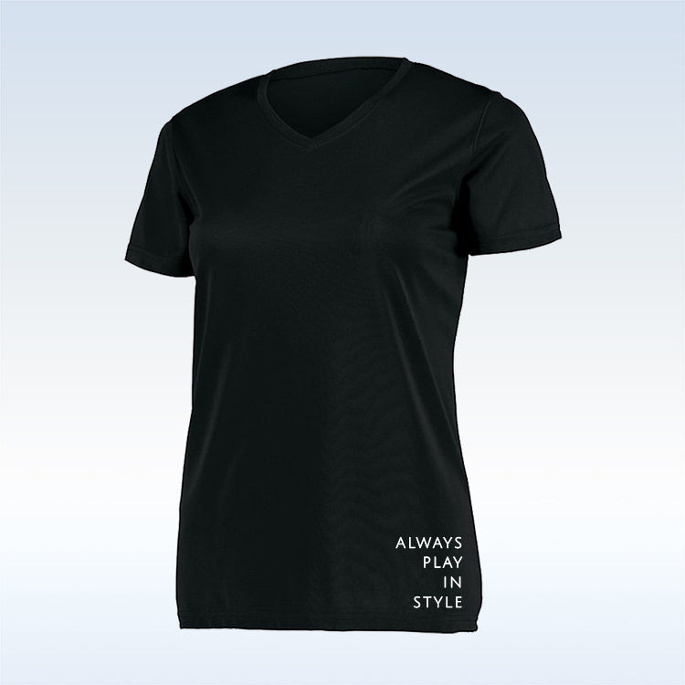Pickleball Bella Black Short Sleeve V-Neck