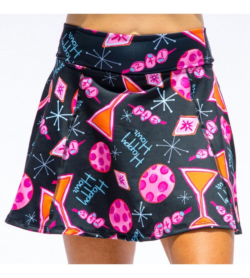Pickleball Bella Martini 2-4-1 Happy Hour A-Line Skort