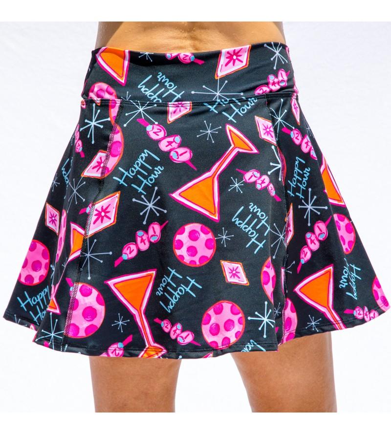 Pickleball Bella Martini 2-4-1 Happy Hour A-Line Skort