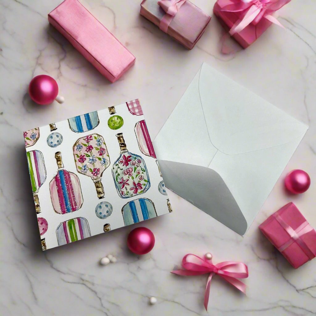 Hand Painted Preppy Pickleball Gear Enclosure Card - Dink & Volley Pickleball