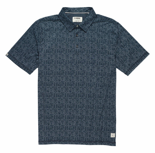 Linksoul Delray Polo Navy Heather Zuma Print