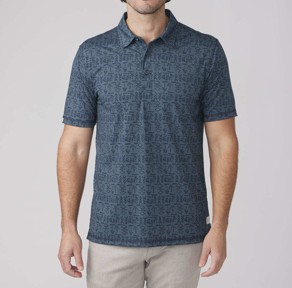 Linksoul Delray Polo Navy Heather Zuma Print