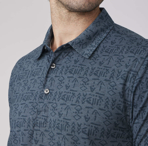 Linksoul Delray Polo Navy Heather Zuma Print
