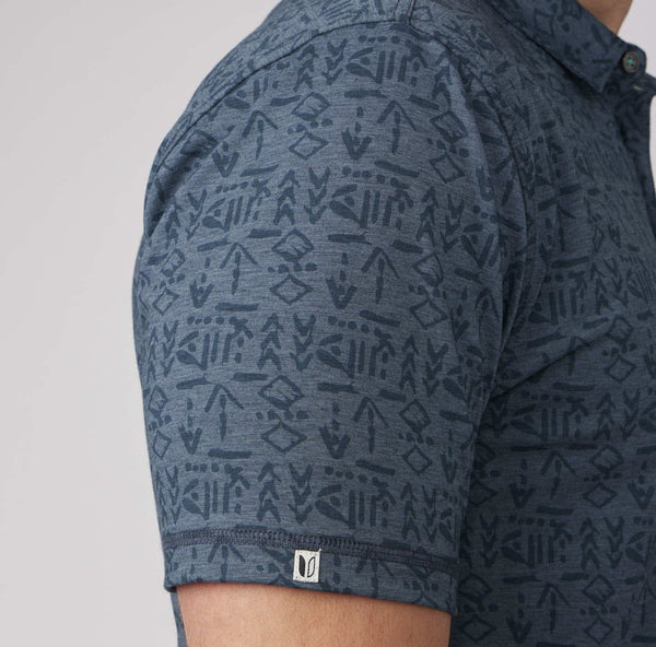 Linksoul Delray Polo Navy Heather Zuma Print