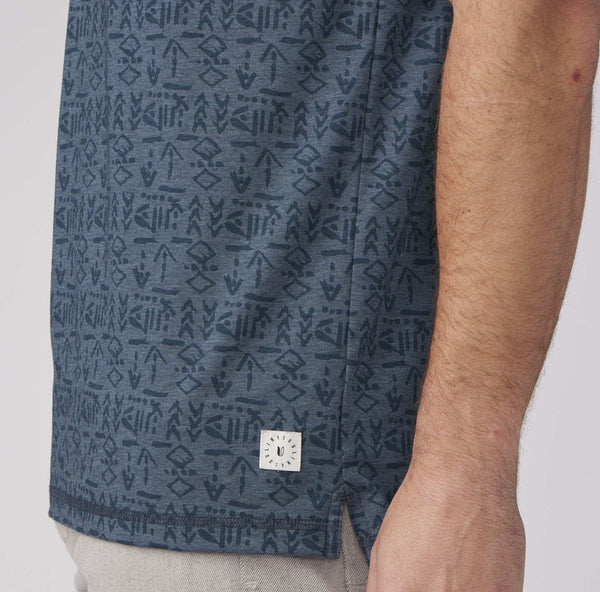 Linksoul Delray Polo Navy Heather Zuma Print