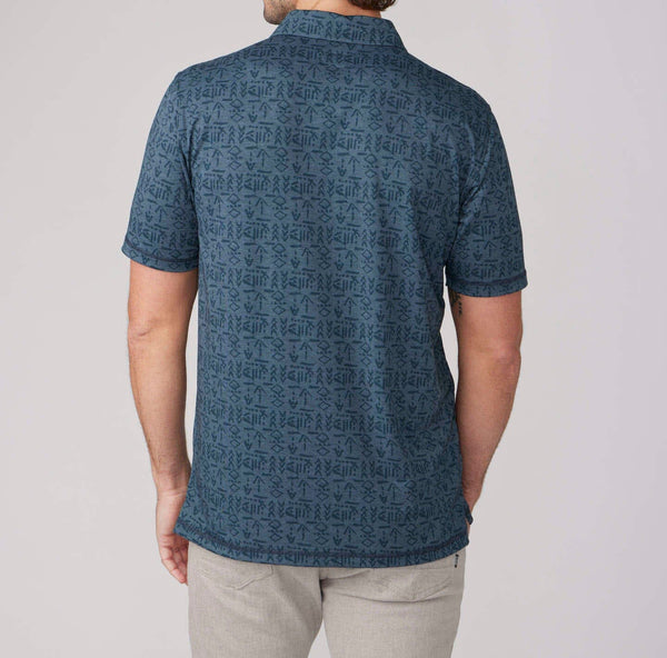 Linksoul Delray Polo Navy Heather Zuma Print