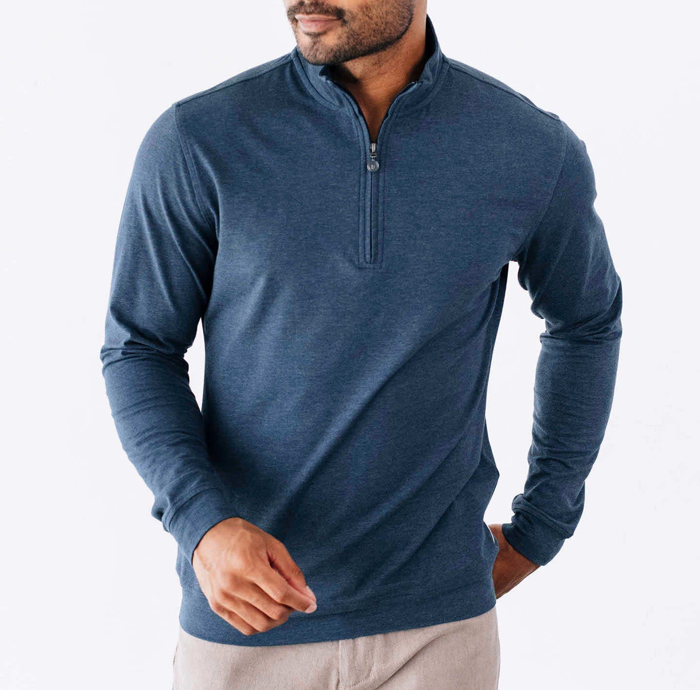 Linksoul Anza Quarter Zip in Ink Heather