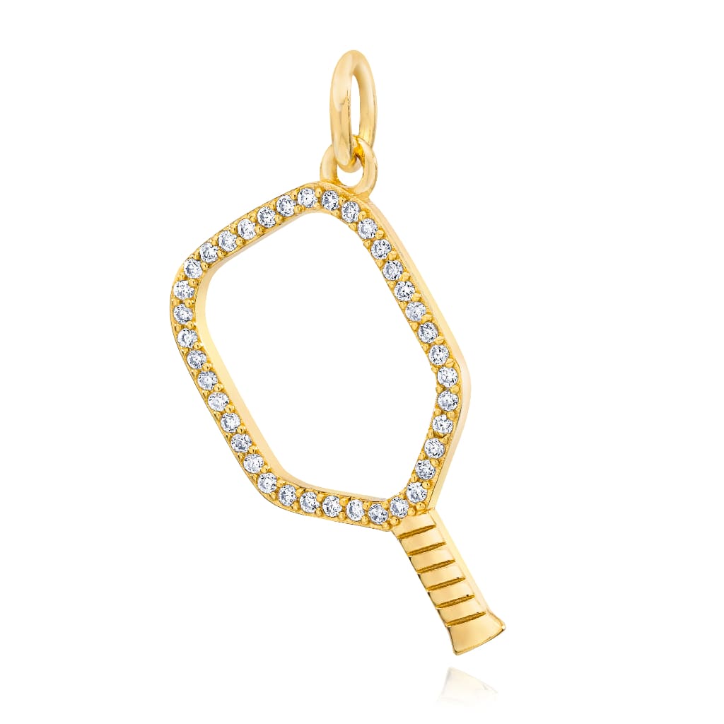 Gold Pickleball Open Paddle Pendant