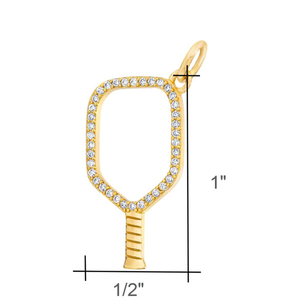 Gold Pickleball Open Paddle Pendant