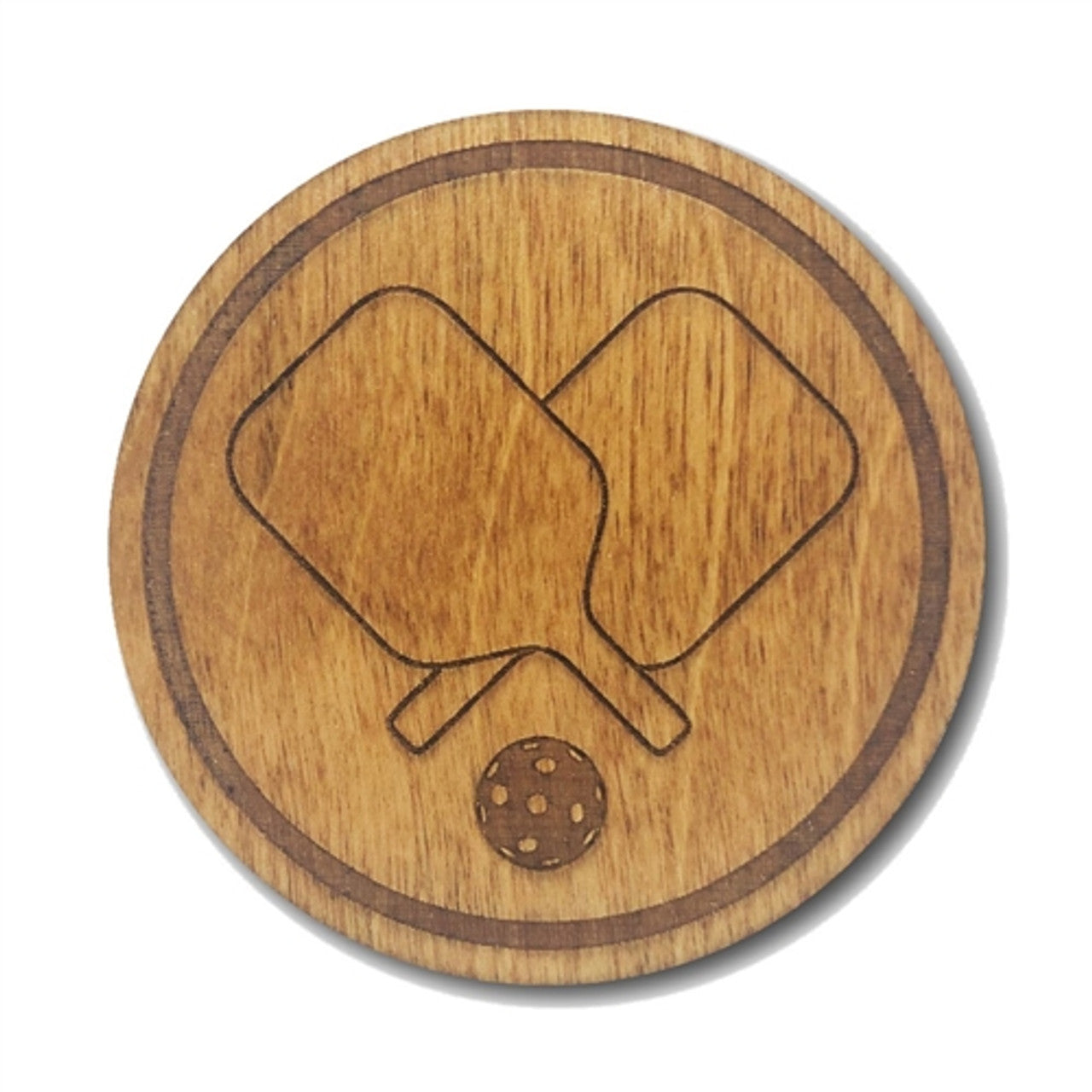 wooden pickleball coaster set of 6