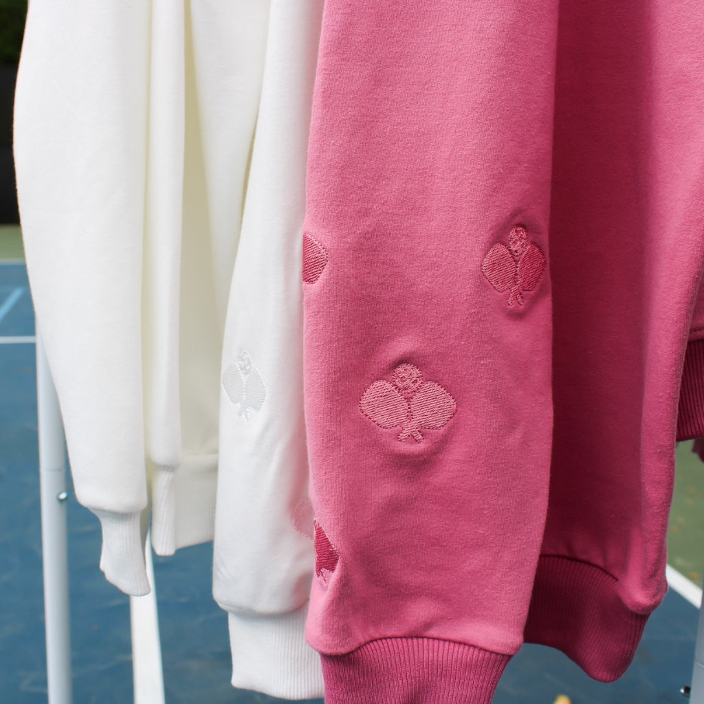 Pickleball Paddles in Rose/White Sweatshirt