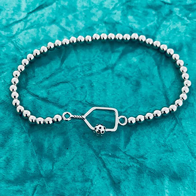 Pickleball Beaded Stretch Bracelets