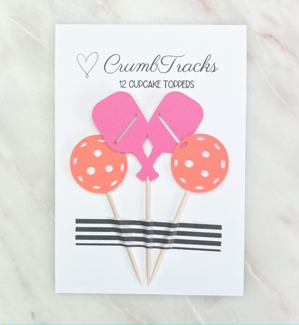 CT Pickleball Embellished Cupcake Toppers