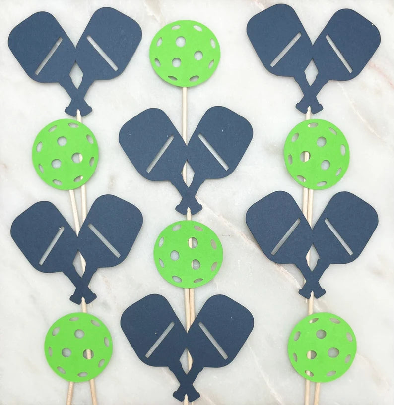CT Pickleball Embellished Cupcake Toppers