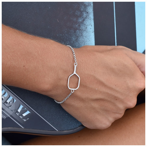 Sterling Silver Pickleball Open Paddle Bracelet