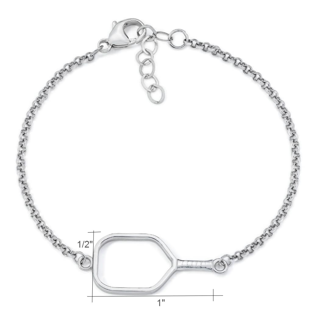 Sterling Silver Pickleball Open Paddle Bracelet