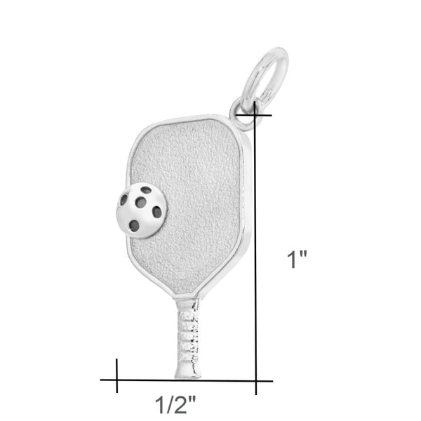 Sterling Silver Pickleball Pendant/Charm