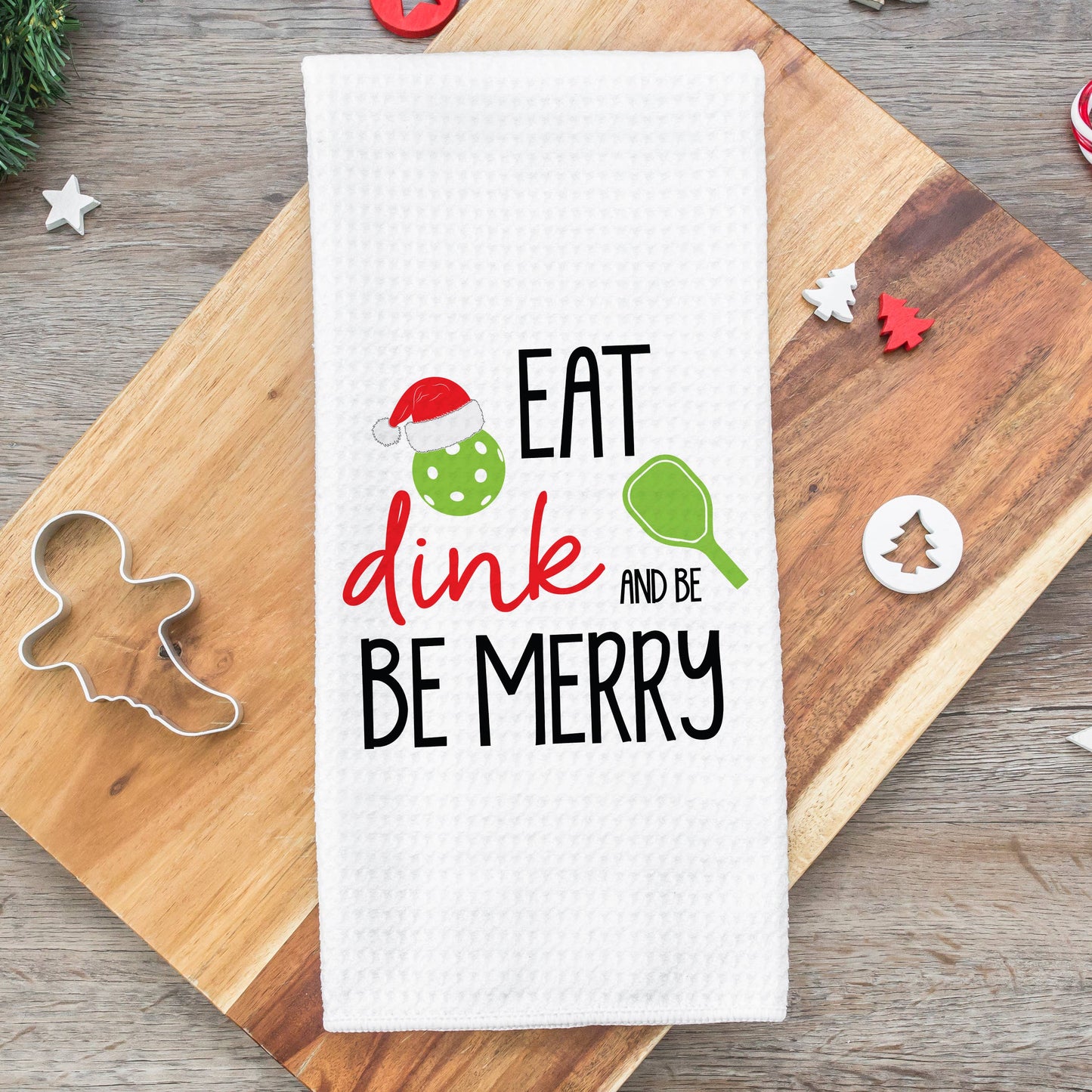 Christmas Pickleball Tea Towel