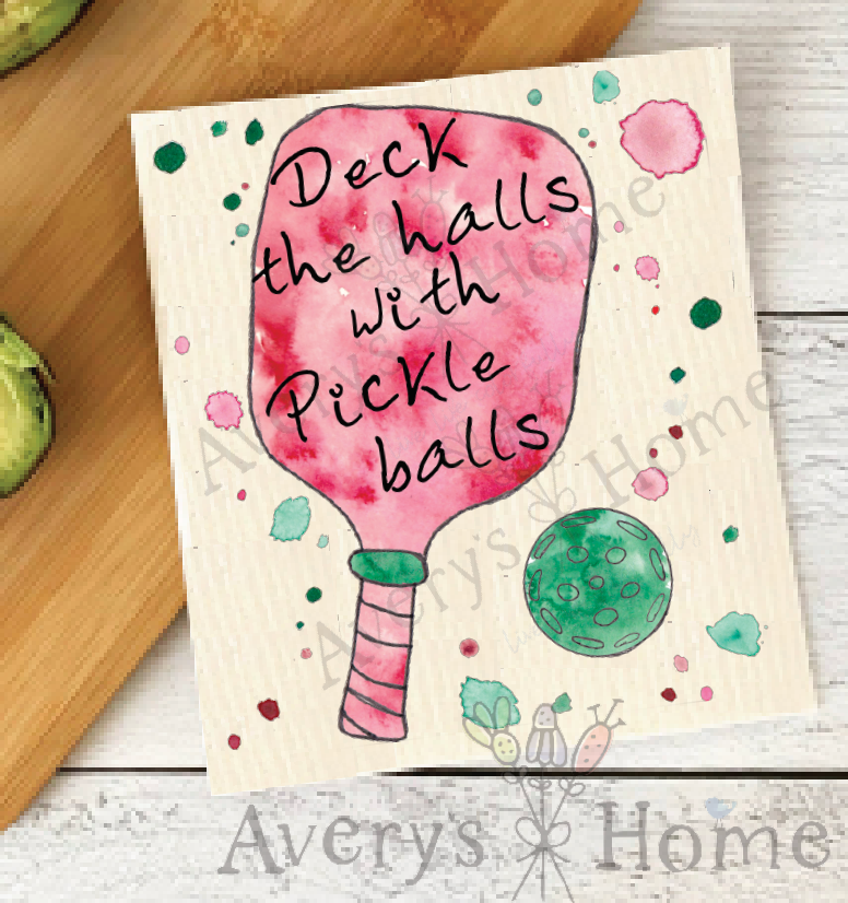 Pickleball Christmas Dish Cloths
