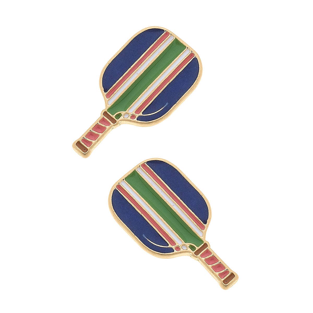 Blue Pickleball Paddle Stud Earrings