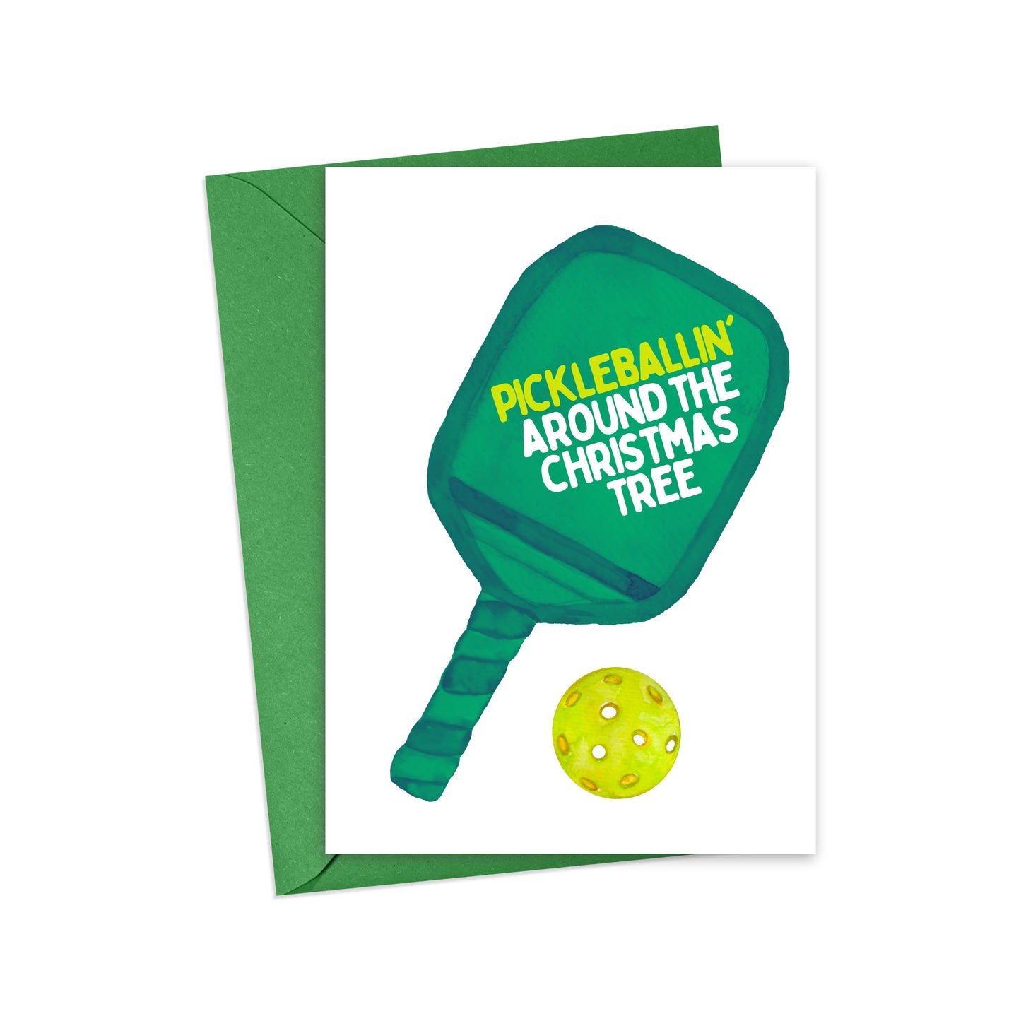 Green Pickleball Christmas Card