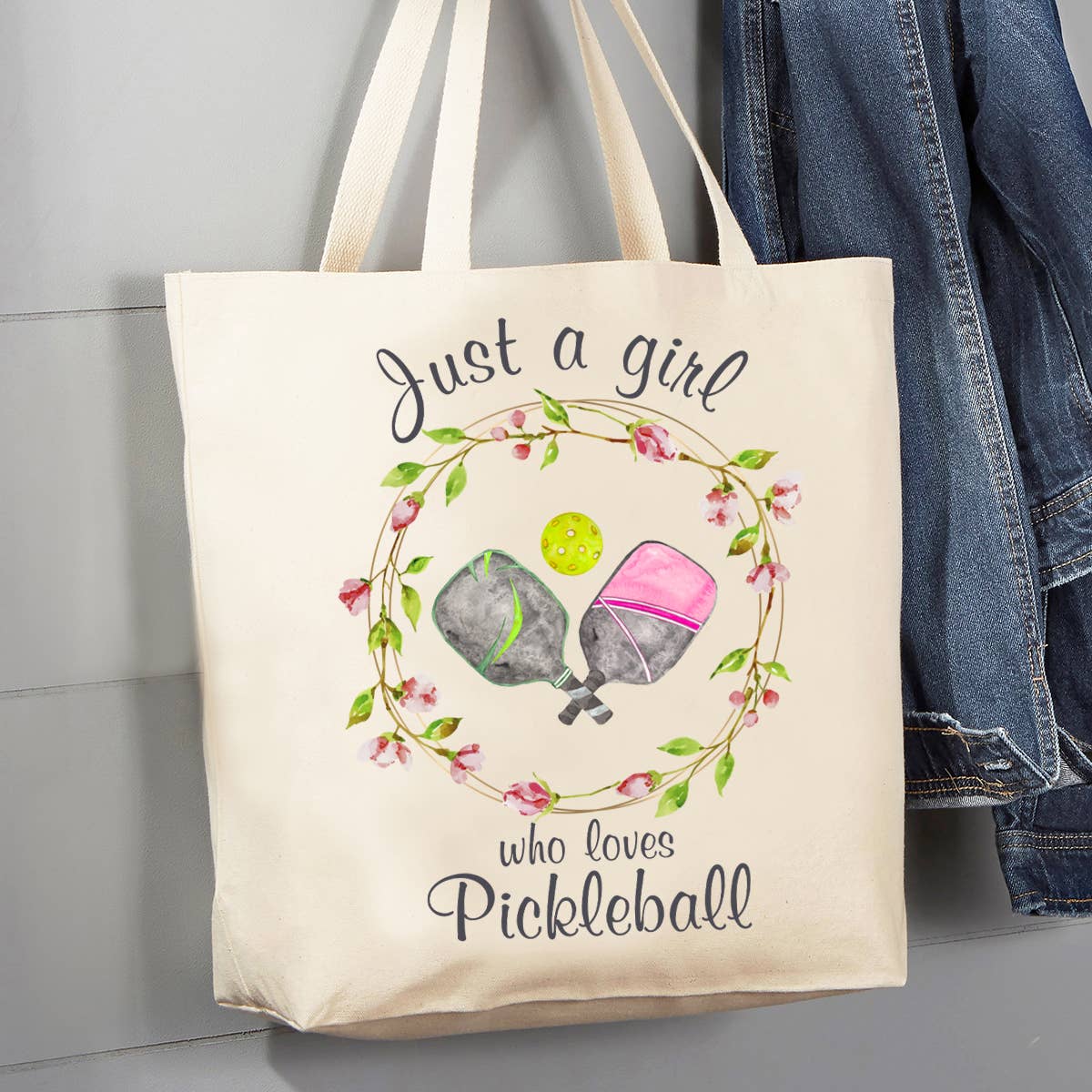 Just a Girl Who loves Pickleball Canvas Tote Bag