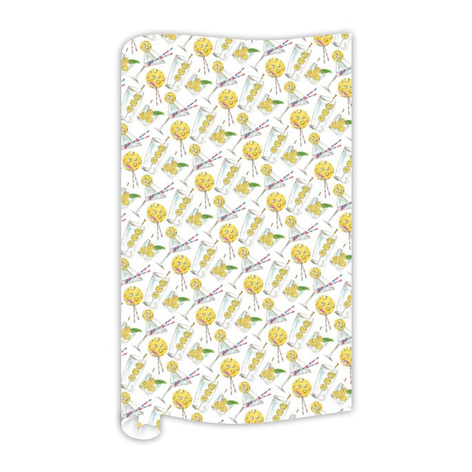 Handpainted Pickleball Cocktails Wrapping Paper - Dink & Volley Pickleball