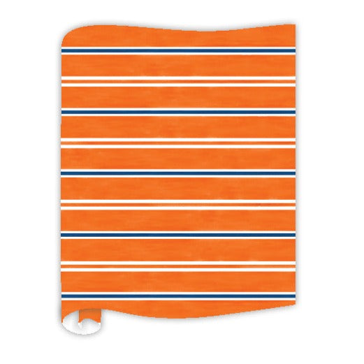 Painted Orange and Blue Stripe Table Runner - Dink & Volley Pickleball