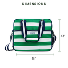 The Lola Pickleball Tote Bag Green Stripe - Dink & Volley Pickleball