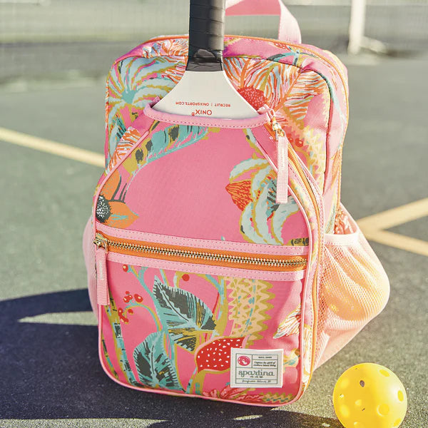 Spartina Pink Ikat Pastel Pink Pickleball Backpack - Dink & Volley Pickleball