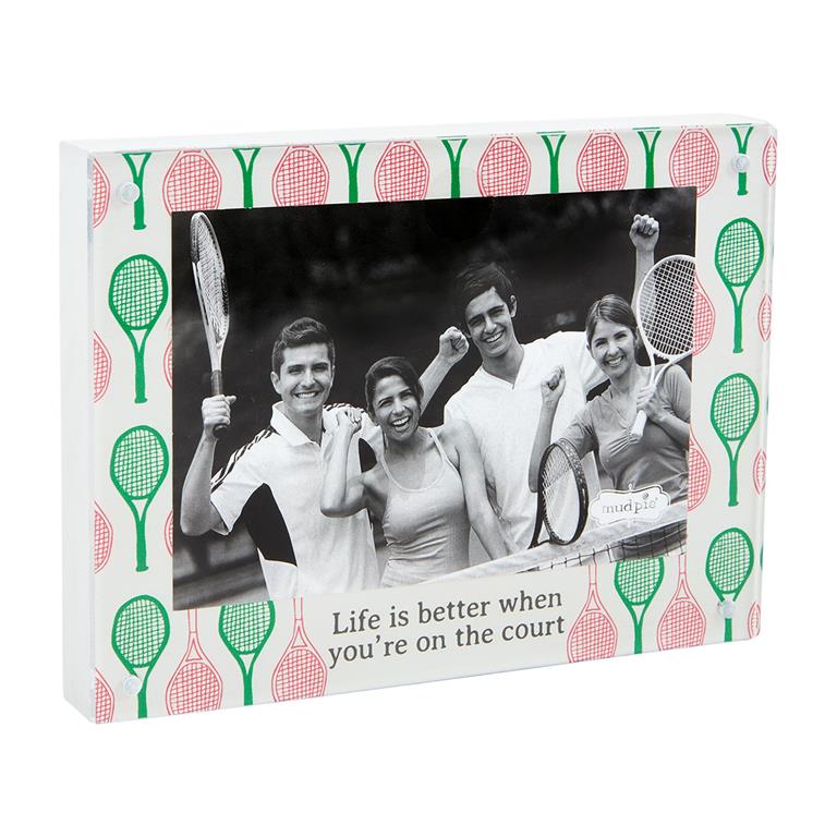 Mud Pie Acrylic Magnetic Tennis Picture Frame - Dink & Volley Pickleball