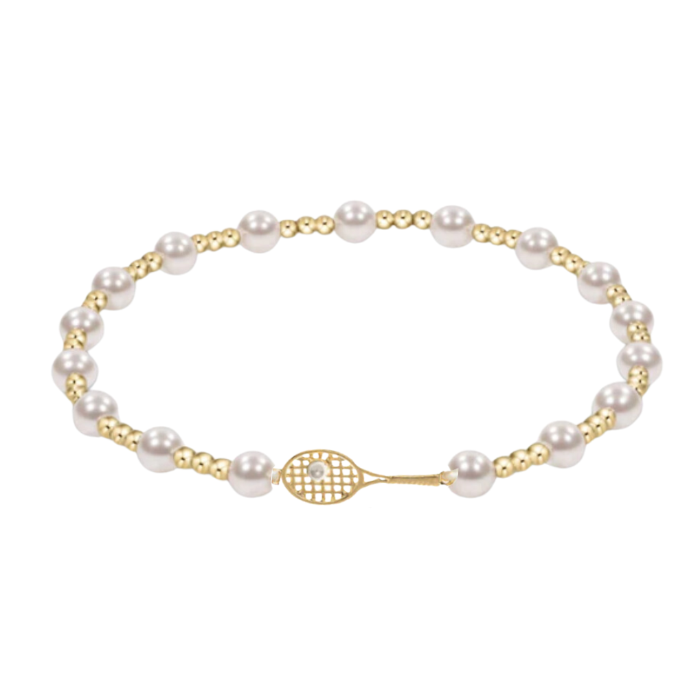 Gold and Pearl Tennis Bracelet