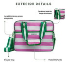 The Lola Pickleball Tote Bag Pink and Green Stripe - Dink & Volley Pickleball