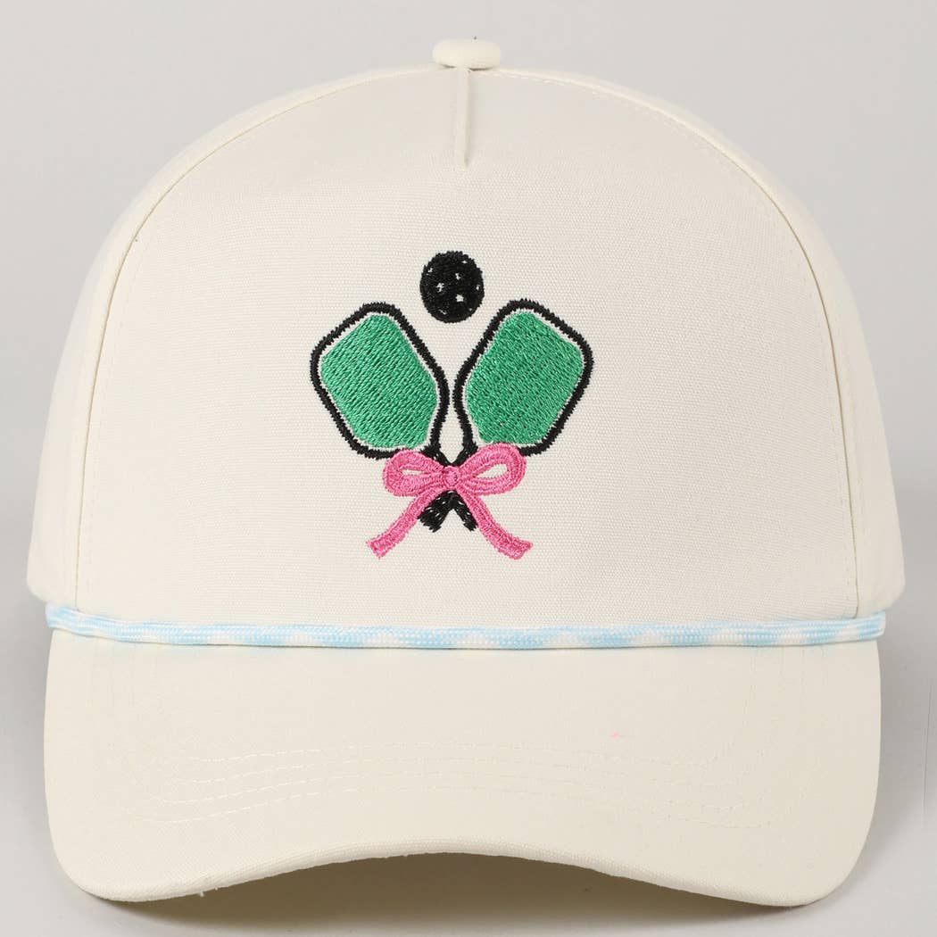 Pickleball Pad Ball Ribbon Embroidery Trucker Hat: LT BLUE / ONE SIZE - Dink & Volley Pickleball