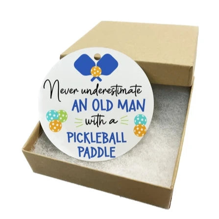 Pickleball Ornament - Never Underestimate...Man - Dink & Volley Pickleball