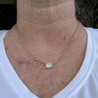 Pickleball Gold Short Pendant Necklace in White Mother-of-Pearl