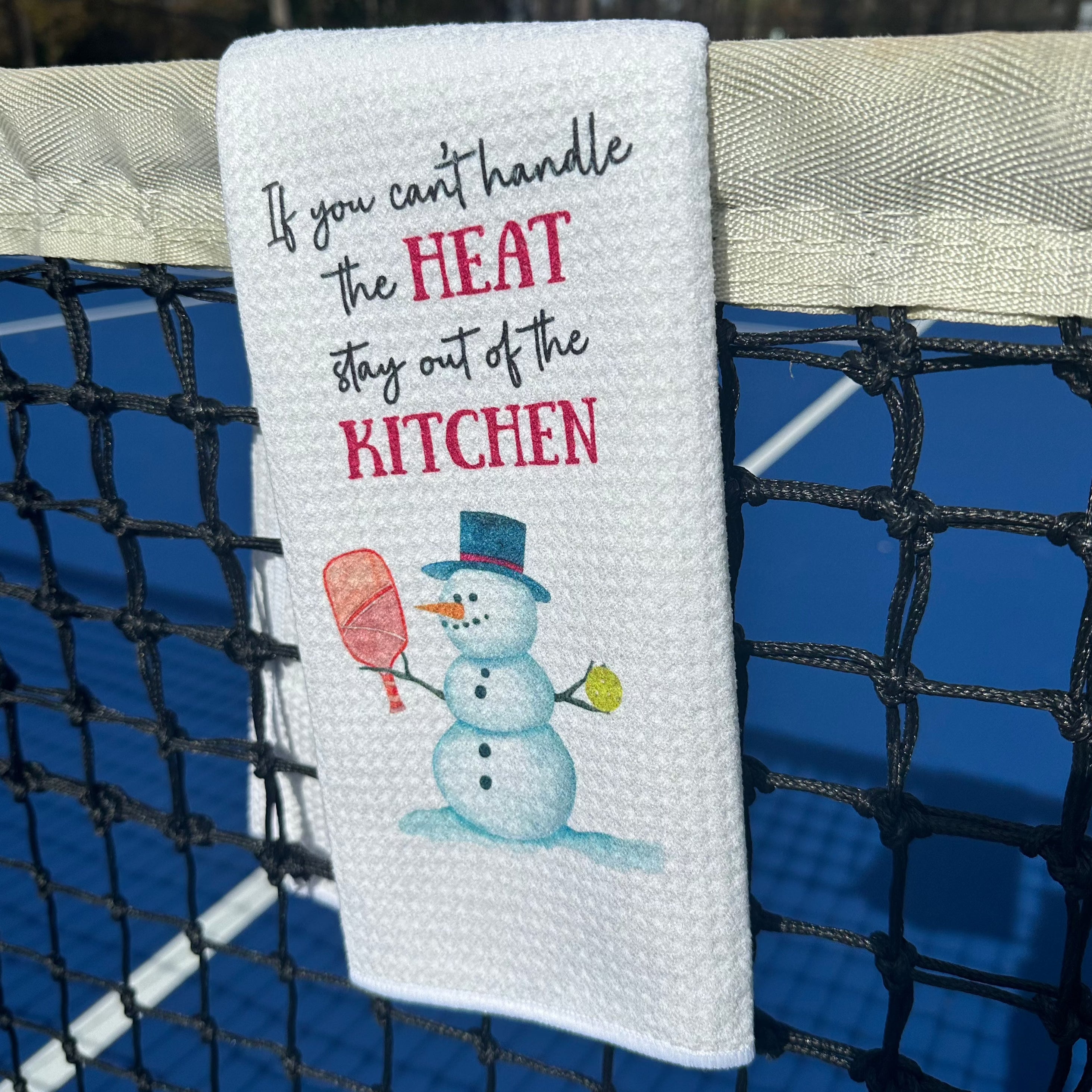 Snowman Pickleball Tea Towels