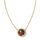 Basketball Gold Short Pendant Necklace in Orange Goldstone