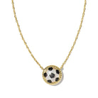 Soccer Gold Short Pendant Necklace in White Mother-of-Pearl