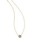 Soccer Gold Short Pendant Necklace in White Mother-of-Pearl