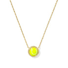 Tennis Gold Short Pendant Necklace in Chartreuse Magnesite