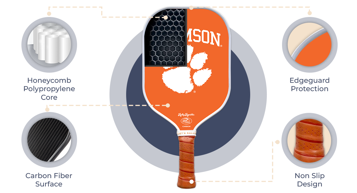 Clemson Tigers Orange Paw Logo - Dink & Volley Pickleball