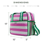 The Lola Pickleball Tote Bag Pink and Green Stripe - Dink & Volley Pickleball