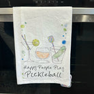 pickleball kitchen towel happy people play pickleball