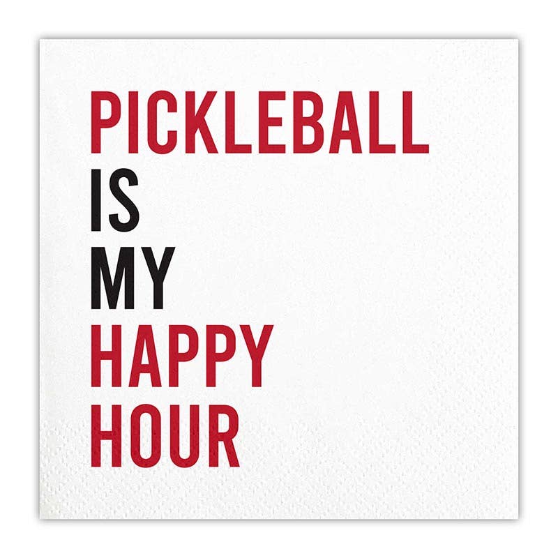 Pickleball is My Happy Hour Cocktail Napkins - Dink & Volley Pickleball