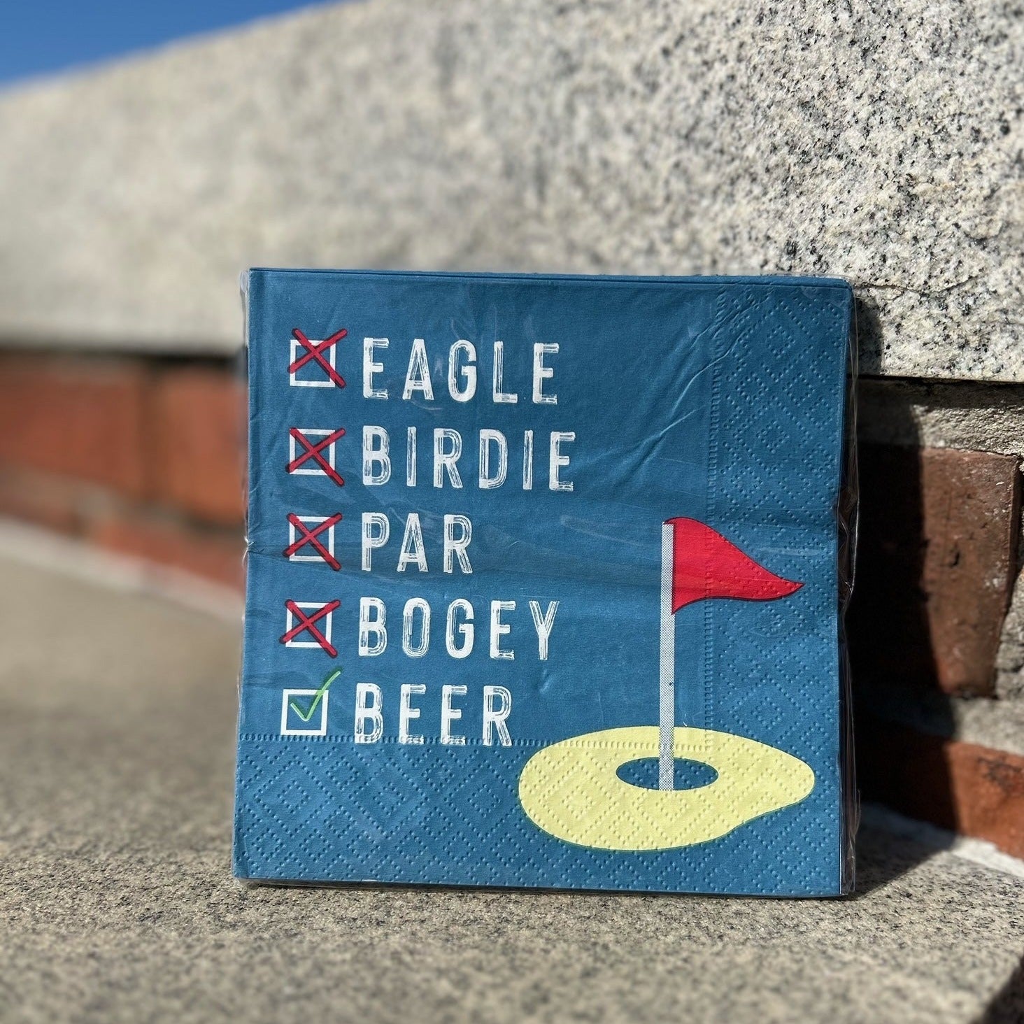 Mud Pie Golf Napkins blue with birdie