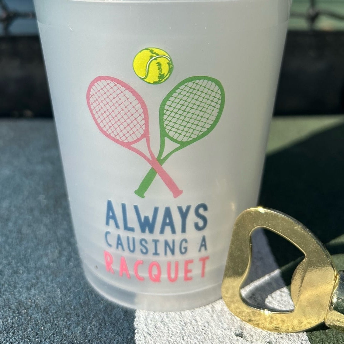 Mud Pie Tennis Party Cups with Opener Sets